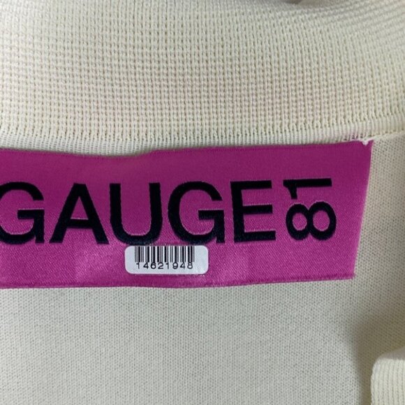 Gauge81 Off White Nojas Dress‎ Size XS Faux Wrap Elastic Waist Ribbed Knit Mini - Picture 7 of 16